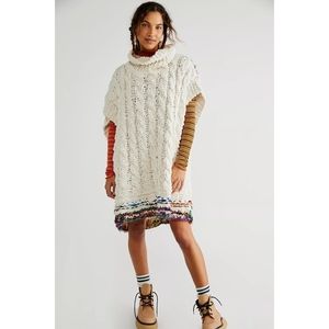 Free People Cream Cowl Neck Sweater Dress